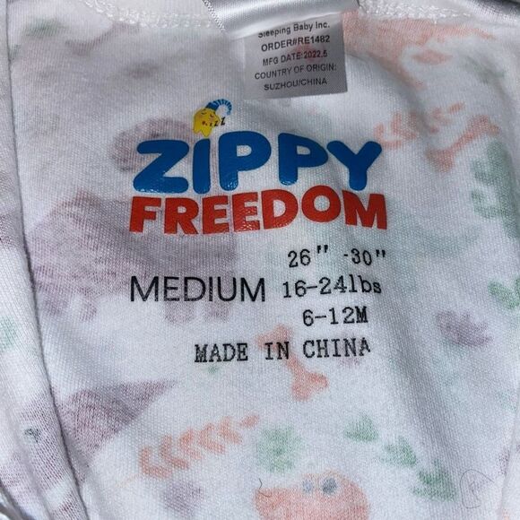Zippy Freedom Sleeveless Dinosaur Zipper Sleep Sack Baby Size Medium 6 - Picture 3 of 5
